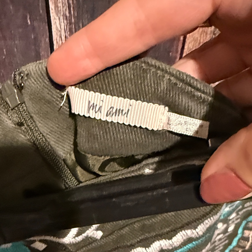 Mi Ami Collections Embroidered Mini Skirt - Olive, Pink, Blue - Picture 3 of 5
